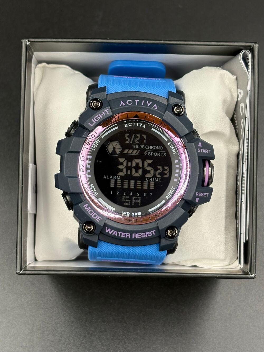 Activa x Invicta Digital Men's Sport Watch 56mm Model ACW8020 Blue New